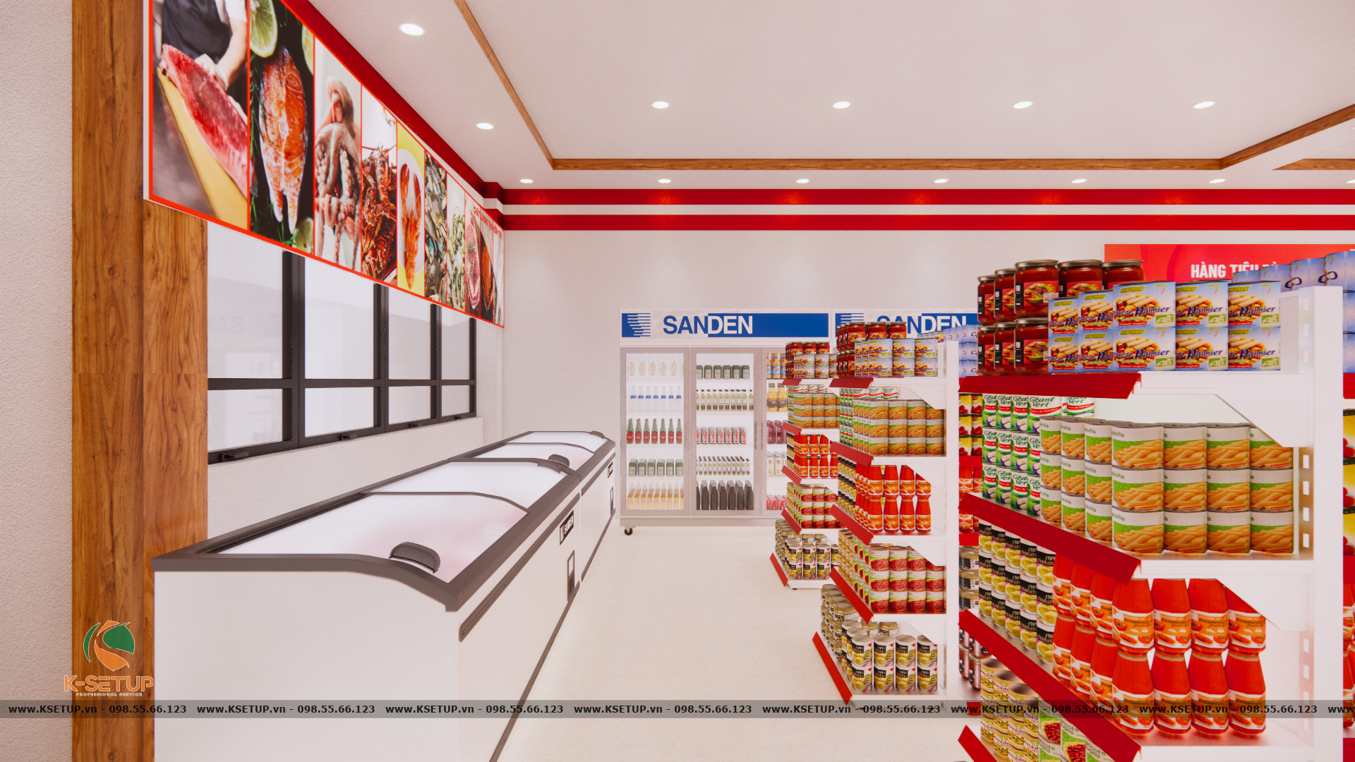 Bạn có thể xem bản vẽ 3D của đơn vị cung cấp dịch vụ setup siêu thị để đánh giá chất lượng.
