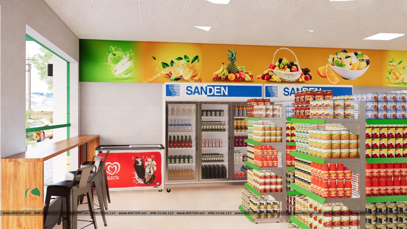 Mô hình thiết kế cách bày trí siêu thị tại Hà Tĩnh.