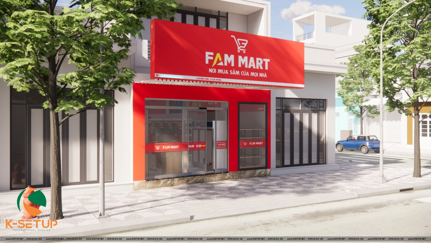 Công ty Ksetup hoàn thành thiết kế siêu thị Fam mart Hải Phòng Dịch