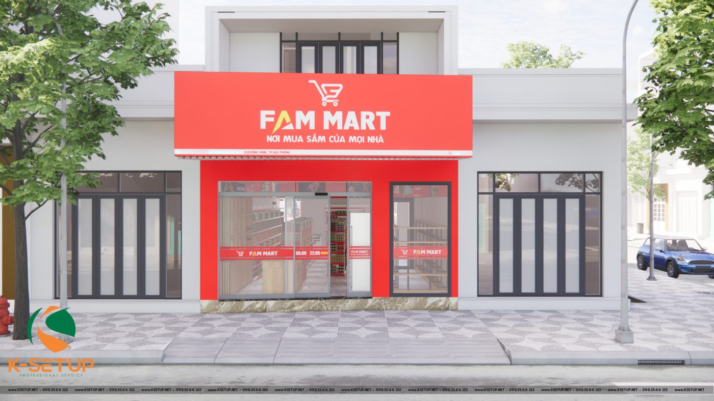 Công ty Ksetup hoàn thành thiết kế siêu thị Fam mart Hải Phòng Dịch
