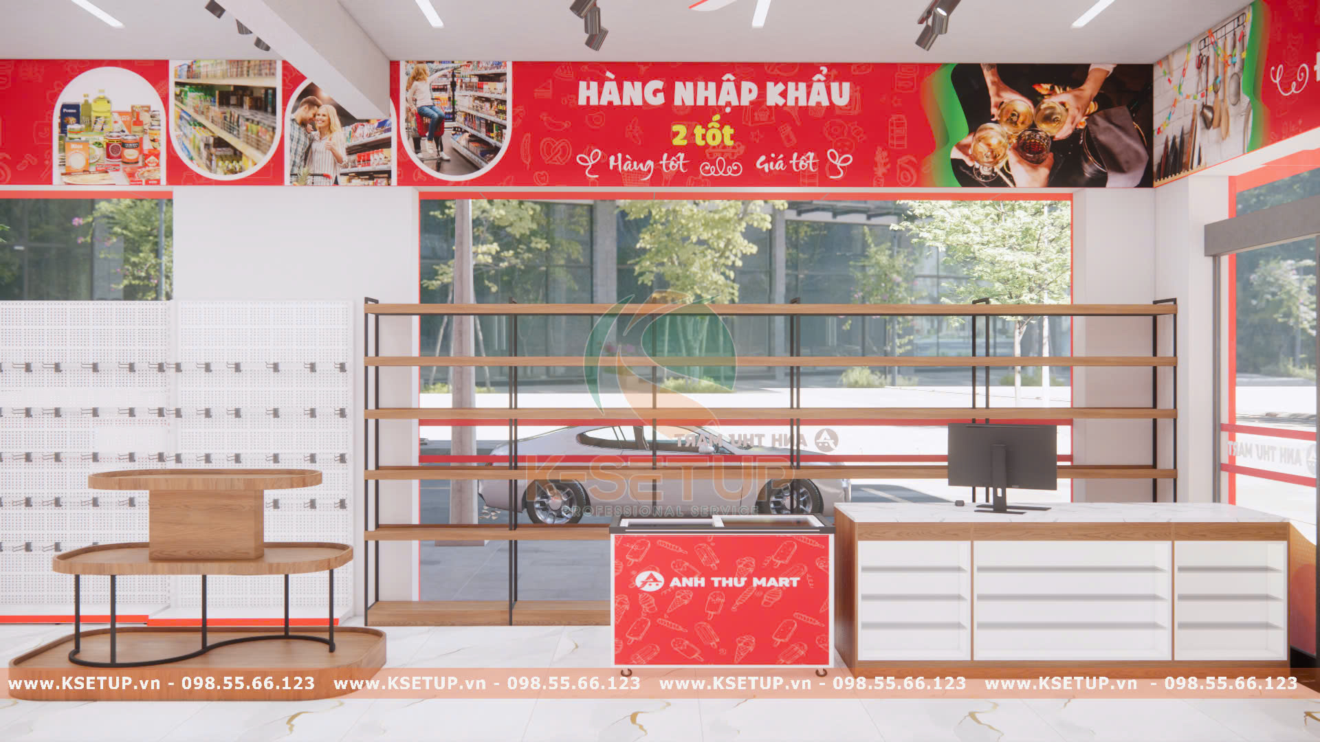 thiết kế siêu thị mini