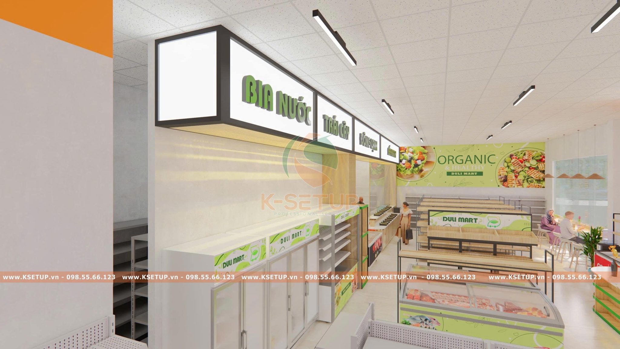 Thiết kế ánh sáng trong siêu thị mini