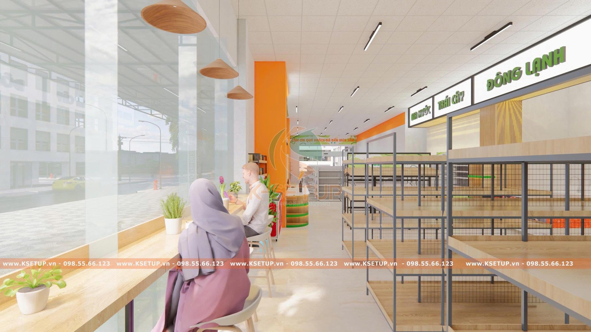 thiết kế ánh sáng trong siêu thị