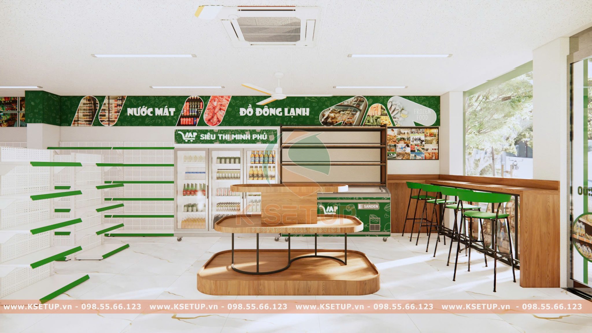 Thiết kế nội thất cửa hàng tạp hoá hiện đại